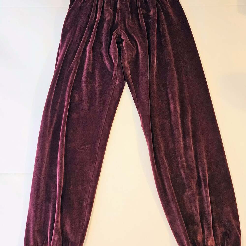 PINK Victoria’s Secret Velour Jogger Pants Womens S Burgundy Lounge Sweatpants